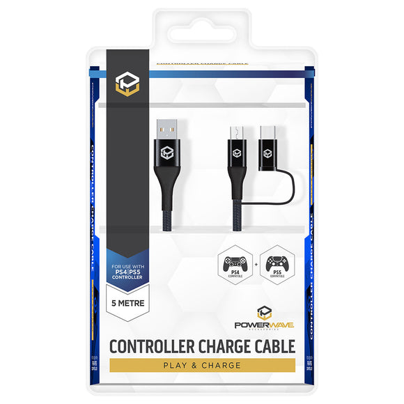 Powerwave PS4 & PS5 Controller Charge Cable (5m)